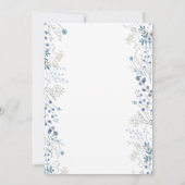 Doop kleine blauwe aquarel bloemen kaart (Achterkant)
