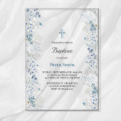 Doop kleine blauwe waterverf bloemetjes acryl uitnodigingen