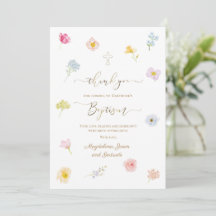 Doop kleine bloemen dankkaart