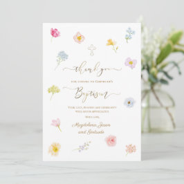 Doop kleine bloemen dankkaart kaart