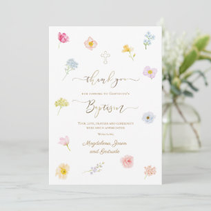 Doop kleine bloemen dankkaart kaart