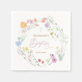 Doop kleurrijke wilde bloemen krans servet