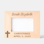 Doop Kruis Aangepaste Naam en Datum Gegraveerde Lijstjes (Voorkant)
