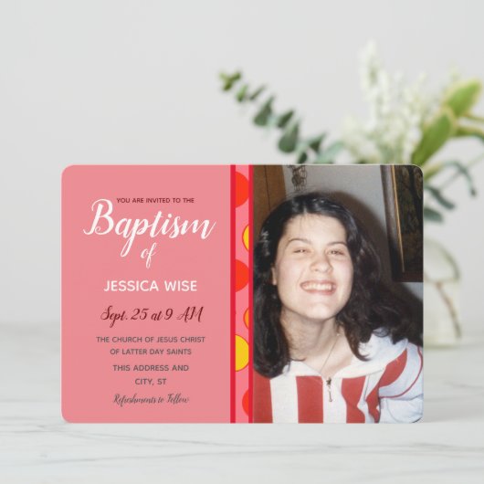 Doop LDS Meisje geometrische Fun Circles Kaart (Staand voorkant)