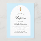 Doop lichtblauw wit boogjongen uitnodiging (Voorkant)