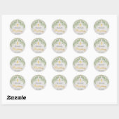 Doop Loof Goudkleurige Folie Script Marmer Ronde Sticker (Vel)