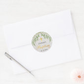 Doop Loof Goudkleurige Folie Script Marmer Ronde Sticker (Envelop)