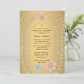 Doop Maria Jesus Gold Glas in lood Kaart (Staand voorkant)