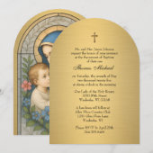 Doop Maria Jesus Gold Glas in lood Kaart (Voorkant / Achterkant)