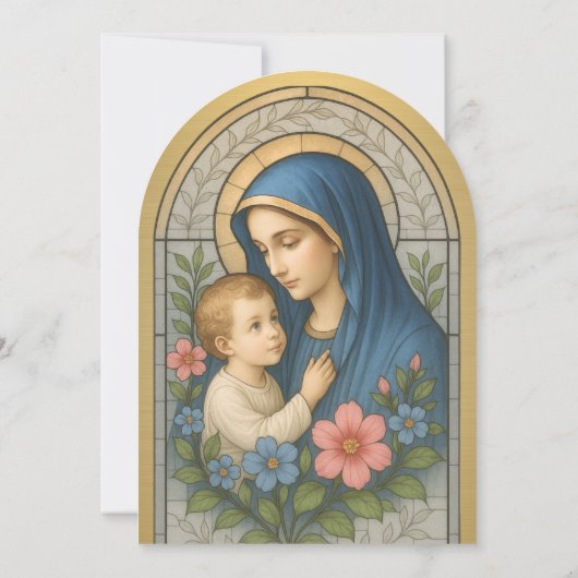 Doop Maria Jesus Gold Glas in lood Kaart (Achterkant)