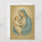 Doop Maria Jezus Blauw en Goud Kaart (Achterkant)