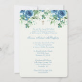 Doop Maria Jezus Blauwe Bloemenschors Kaart (Voorkant)