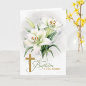 Doop Markus 16 Bijbelse Schriftkruis en lelies Kaart (Gele Bloem)