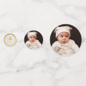 Doop Marmer Faux Gold Foil Cross Elegant Script Confetti (Voorkanten)