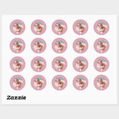 doop meisje | Aangepaste foto en eenvoudige kruis Ronde Sticker (Vel)
