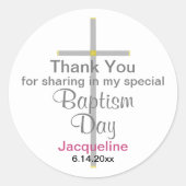 Doop Meisje Dank u Ronde Stickers (Voorkant)