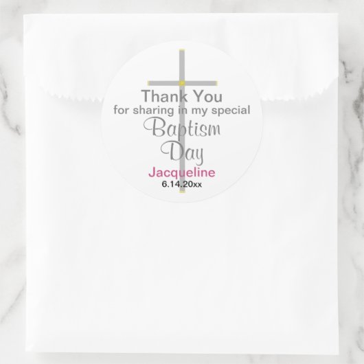 Doop Meisje Dank u Ronde Stickers (Tas)