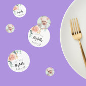 Doop meisje roos gouden bloem foto confetti