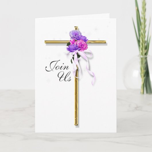 Doop meisje roze uitnodiging PERSONALISEREN (Voorkant)