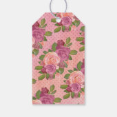 doop | Meisje Roze Waterverf Roos Bloemen | Kruis Cadeaulabel (Achterkant)
