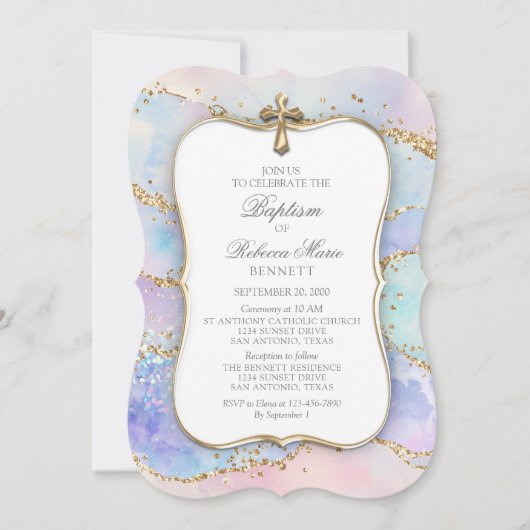 Doop Meisjes Uitnodiging (Voorkant)