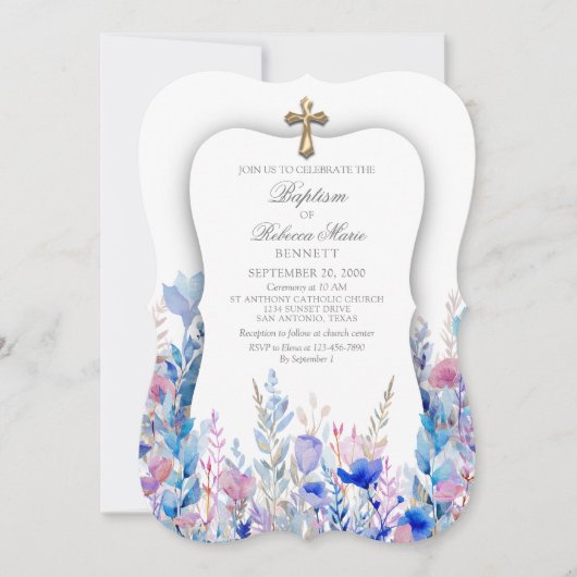 Doop Meisjes Uitnodiging (Voorkant)