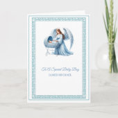 doop met engel en babyjongen kaart (Voorkant)