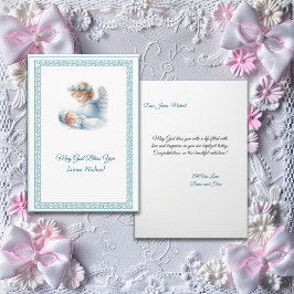  doop met engel kaart