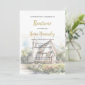 Doop met kerk op de achtergrond kaart (Staand voorkant)