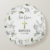 Doop met kruis, Bunny Rond Kussen (Achterkant)