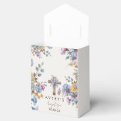 Doop Modern Blue waterverf Cross Elegant Bedankdoosjes (Geopend)