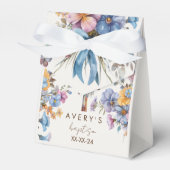 Doop Modern Blue waterverf Cross Elegant Bedankdoosjes (Voorkant Zijde)