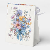 Doop Modern Blue waterverf Cross Elegant Bedankdoosjes (Achterkant)