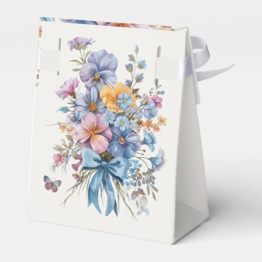 Doop Modern Blue waterverf Cross Elegant Bedankdoosjes (Achterkant)