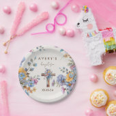 Doop Modern Blue waterverf Cross Elegant Papieren Bordje (Feest)