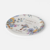 Doop Modern Blue waterverf Cross Elegant Papieren Bordje (Gekanteld)