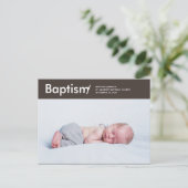 Doop Modern en Eenvoudige Custom Photo Briefkaart (Staand voorkant)