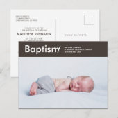 Doop Modern en Eenvoudige Custom Photo Briefkaart (Voorkant / Achterkant)