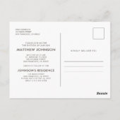 Doop Modern en Eenvoudige Custom Photo Briefkaart (Achterkant)