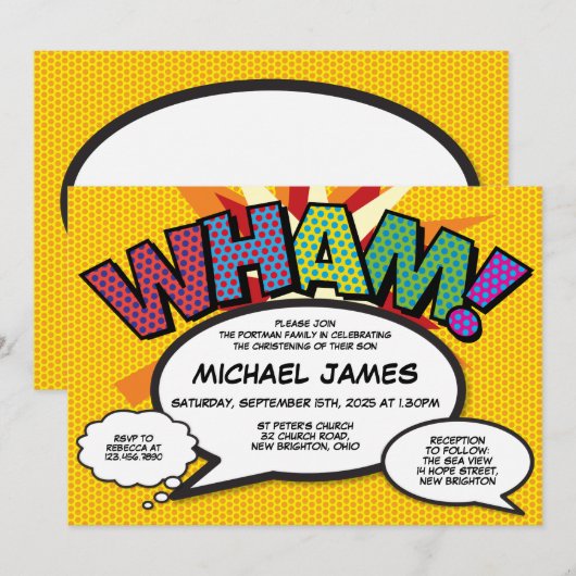 Doop Moderne Fun Comic Strip  Kaart (Voorkant / Achterkant)