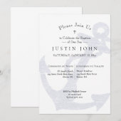 Doop Nautisch Anker Blauwe Jongen Kaart (Voorkant / Achterkant)