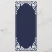 Doop Navy Blauw Vintage Elegante Jongen Doopfeest Menu (Achterkant)