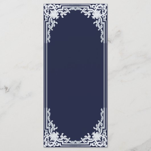 Doop Navy Blue  Elegant Boy Christening Menu (Achterkant)