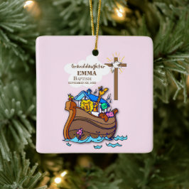 Doop Noah's Ark kleindochter gepersonaliseerd Keramisch Ornament