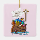 Doop Noah's Ark kleindochter gepersonaliseerd Keramisch Ornament (Achterkant)