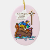 Doop Noah's Ark kleindochter gepersonaliseerd Keramisch Ornament (Achterkant)