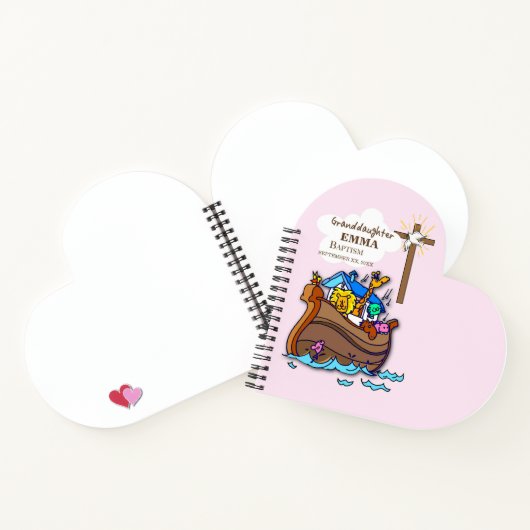 Doop Noah's Ark kleindochter gepersonaliseerd Notitieboek (Binnen)