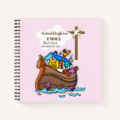 Doop Noah's Ark kleindochter gepersonaliseerd Notitieboek (Voorkant)