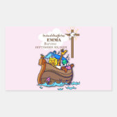 Doop Noah's Ark kleindochter gepersonaliseerd Rechthoekige Sticker (Voorkant)