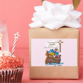 Doop Noah's Ark kleindochter gepersonaliseerd Rechthoekige Sticker